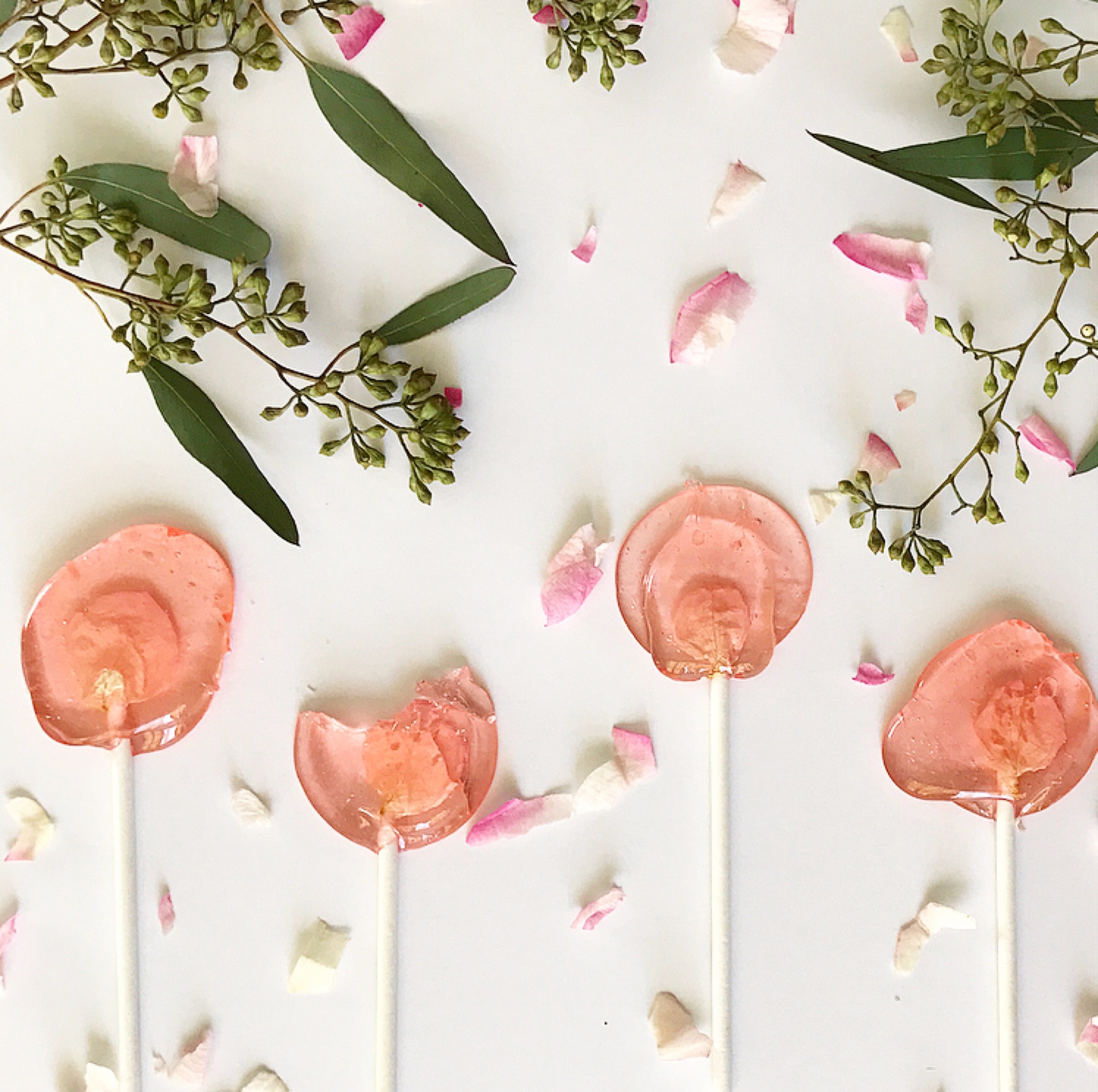 Rose Petal Lollipops